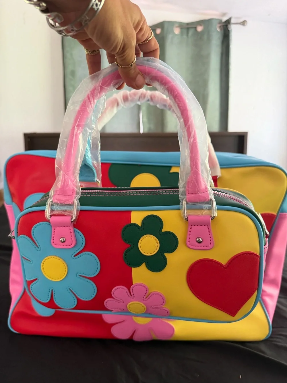 Dolls kill free luv Colorful Patchwork Weekender Bag with matching handbag - Picture 2 of 6